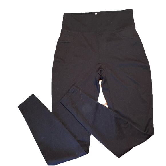 Star Spanx Leggings Womens L Black Pull On High Waist Shaping Stretch Pants - Picture 1 of 6